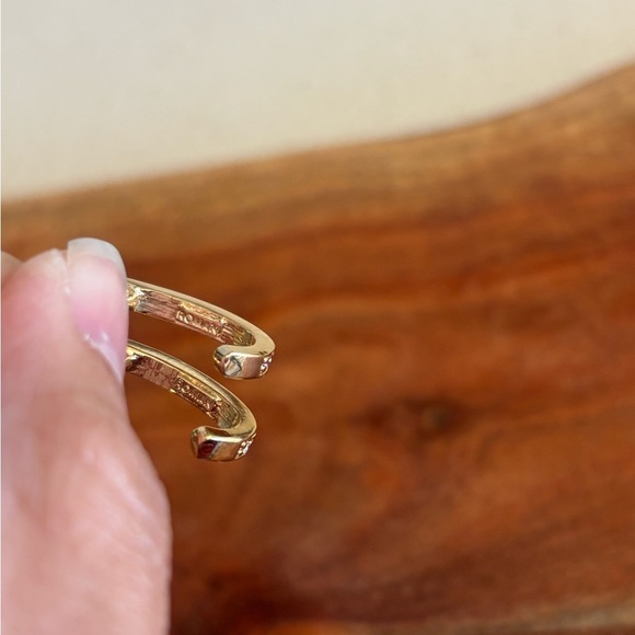 Roman gold plated faux diamond hoop earrings - Picture 6 of 6